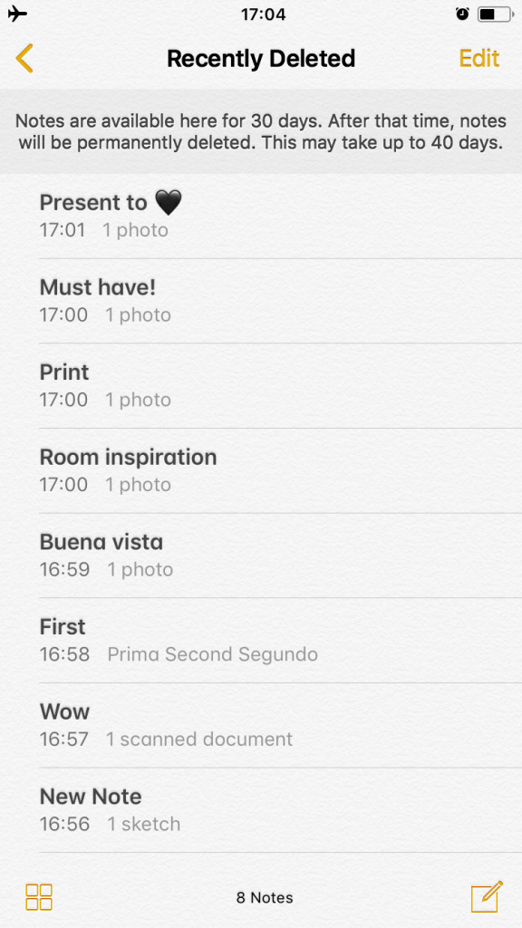 Delete Notes on iPhone