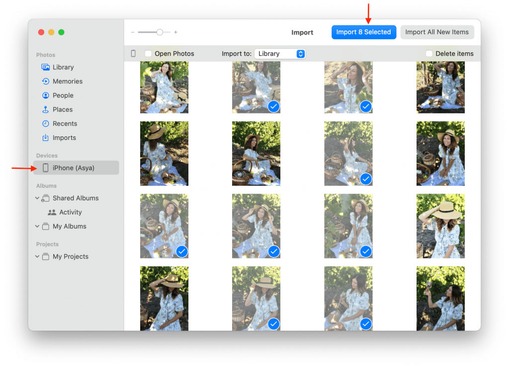 Transfer photos from iPhone to Mac using the Photos app