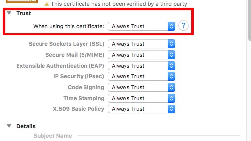 how do I get my Mac to trust a certificate